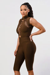 CRIS CROSS SEXY BANDAGE ROMPER king-general-store-5710.myshopify.com