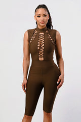 CRIS CROSS SEXY BANDAGE ROMPER king-general-store-5710.myshopify.com