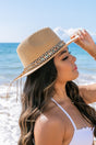 Boho Accent Straw Panama Fedora Hat king-general-store-5710.myshopify.com