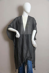 Pom Trimmed Jacquard Kimono king-general-store-5710.myshopify.com