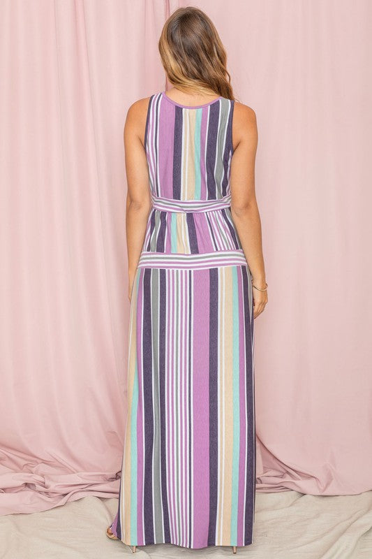 Sleeveless Mix Stripe Maxi Dress king-general-store-5710.myshopify.com