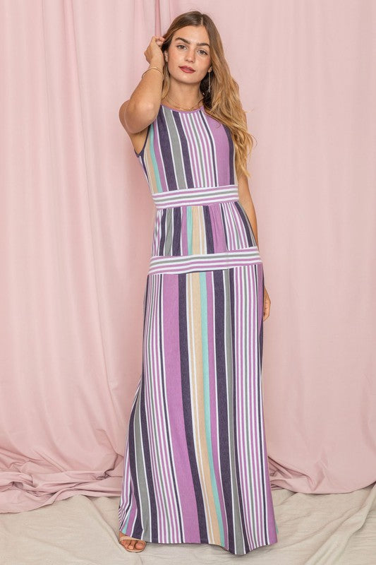 Sleeveless Mix Stripe Maxi Dress king-general-store-5710.myshopify.com