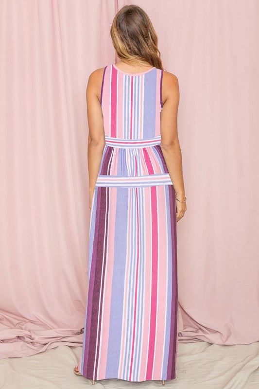 Sleeveless Mix Stripe Maxi Dress king-general-store-5710.myshopify.com