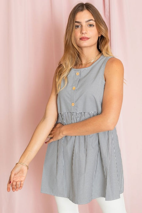 Chambray Babydoll Tunic Top