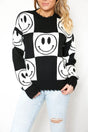 Black Checkered Smiley Sweater king-general-store-5710.myshopify.com