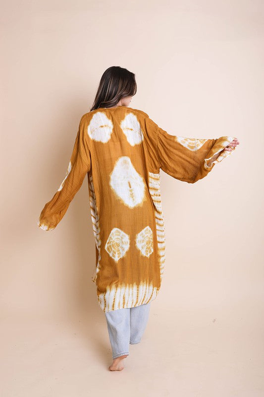 Tie-Dye Longline Kimono with Full Sleeves king-general-store-5710.myshopify.com