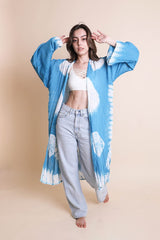 Tie-Dye Longline Kimono with Full Sleeves king-general-store-5710.myshopify.com