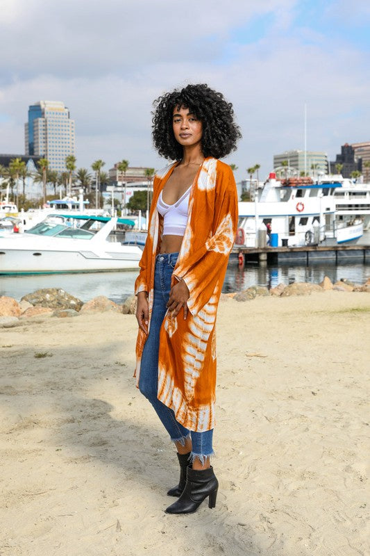 Tie-Dye Longline Kimono with Full Sleeves king-general-store-5710.myshopify.com