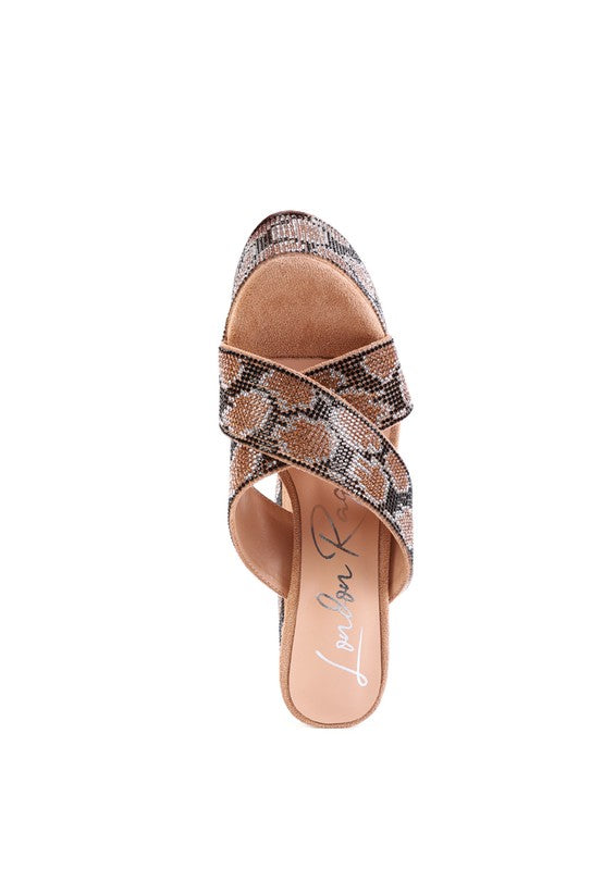 SINFUL High Platform Patterned Diamante Slides king-general-store-5710.myshopify.com