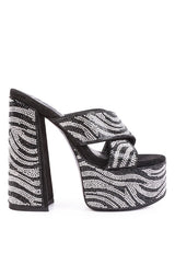 SINFUL High Platform Patterned Diamante Slides king-general-store-5710.myshopify.com