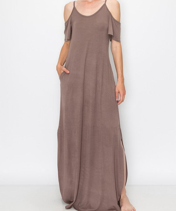 BAMBOO Cold Shoulder Maxi Dress king-general-store-5710.myshopify.com