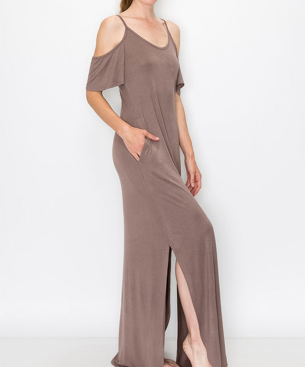 BAMBOO Cold Shoulder Maxi Dress king-general-store-5710.myshopify.com