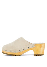 CEDRUS FINE SUEDE STUDDED CLOG MULES king-general-store-5710.myshopify.com