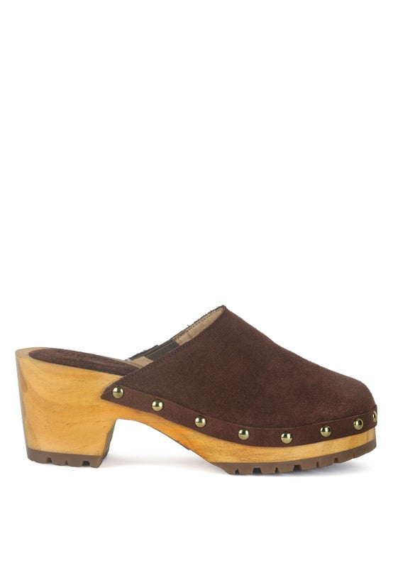 CEDRUS FINE SUEDE STUDDED CLOG MULES king-general-store-5710.myshopify.com