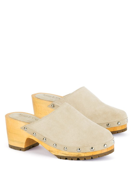 CEDRUS FINE SUEDE STUDDED CLOG MULES king-general-store-5710.myshopify.com