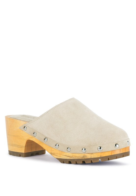 CEDRUS FINE SUEDE STUDDED CLOG MULES king-general-store-5710.myshopify.com