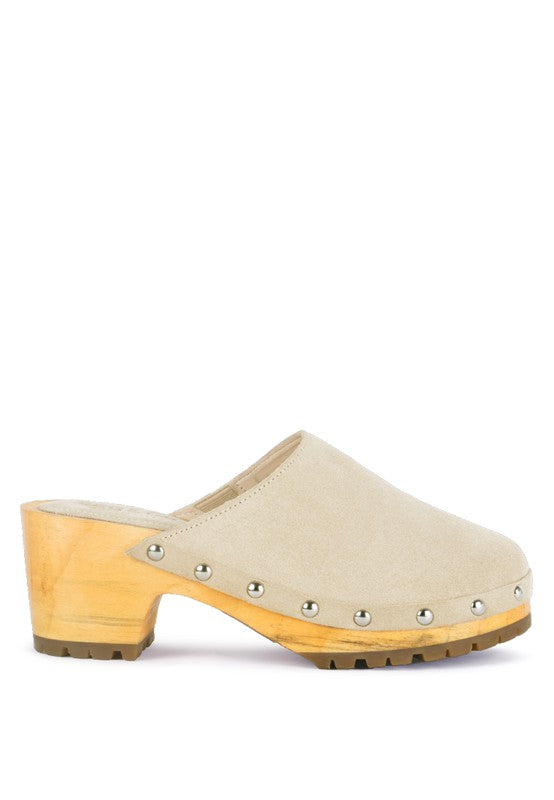 CEDRUS FINE SUEDE STUDDED CLOG MULES king-general-store-5710.myshopify.com