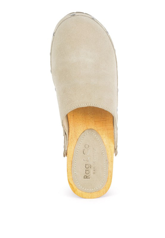 CEDRUS FINE SUEDE STUDDED CLOG MULES king-general-store-5710.myshopify.com