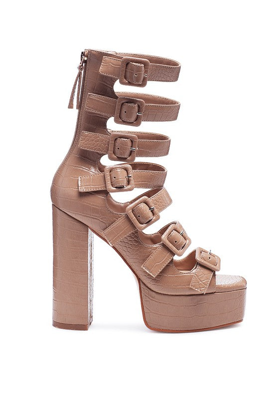 London Rag Sarouchi Caged High Heel Buckle Sandals king-general-store-5710.myshopify.com