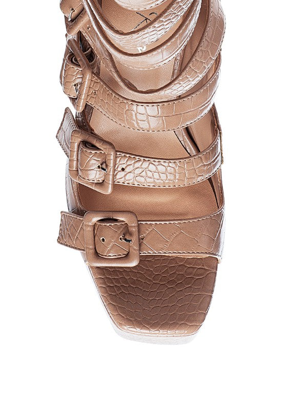 London Rag Sarouchi Caged High Heel Buckle Sandals king-general-store-5710.myshopify.com