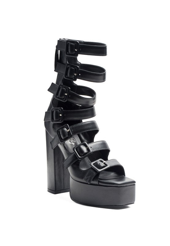 London Rag Sarouchi Caged High Heel Buckle Sandals king-general-store-5710.myshopify.com