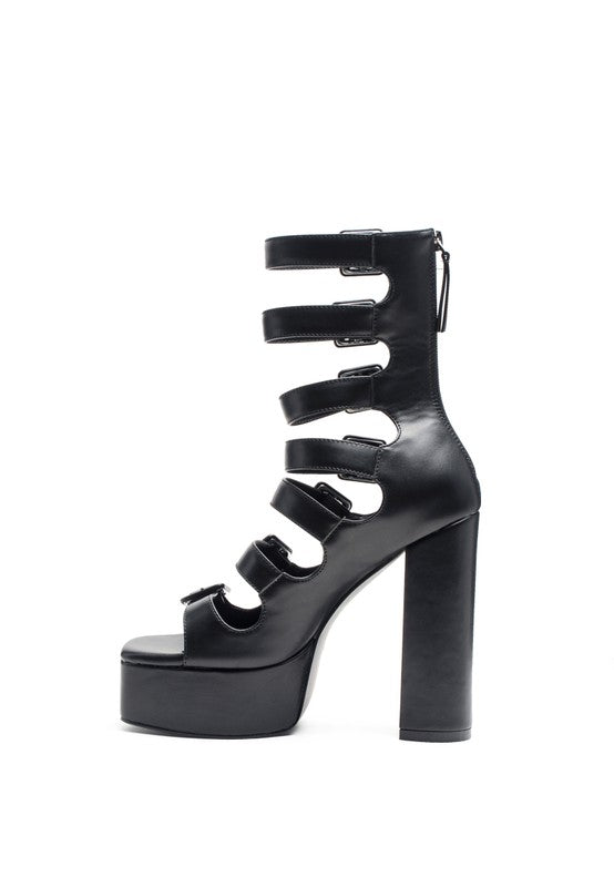 London Rag Sarouchi Caged High Heel Buckle Sandals king-general-store-5710.myshopify.com