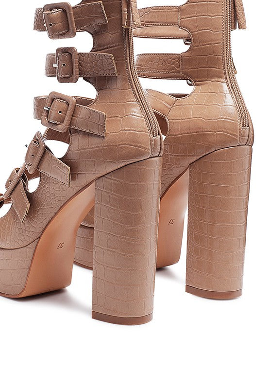 London Rag Sarouchi Caged High Heel Buckle Sandals king-general-store-5710.myshopify.com