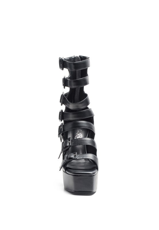 London Rag Sarouchi Caged High Heel Buckle Sandals king-general-store-5710.myshopify.com