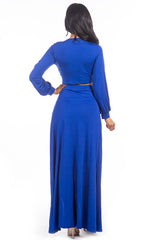 Royal Blue Maxi Skirt Crop Top Set king-general-store-5710.myshopify.com