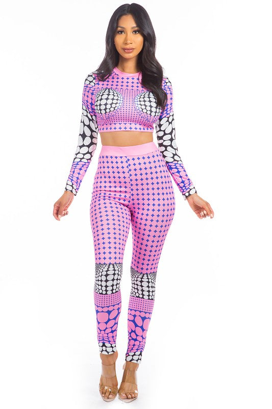 Fuchsia Crop Top Pant Set king-general-store-5710.myshopify.com