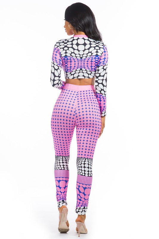 Fuchsia Crop Top Pant Set king-general-store-5710.myshopify.com