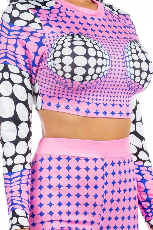 Fuchsia Crop Top Pant Set king-general-store-5710.myshopify.com