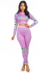 Fuchsia Crop Top Pant Set king-general-store-5710.myshopify.com