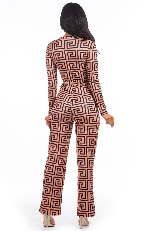 Brown Multi Print Sexy Jumpsuit king-general-store-5710.myshopify.com