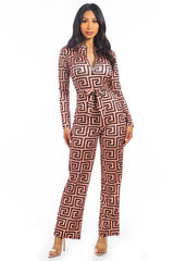 Brown Multi Print Sexy Jumpsuit king-general-store-5710.myshopify.com