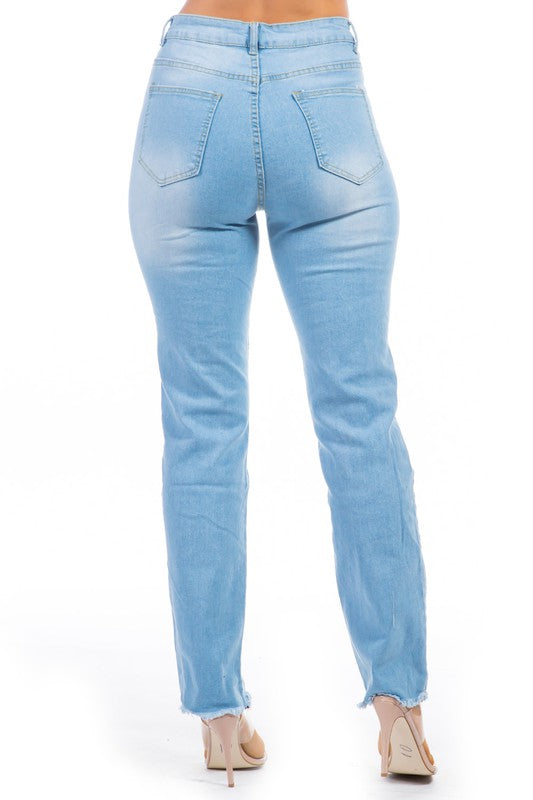 High Waist Front Button Sexy Denim Jeans king-general-store-5710.myshopify.com