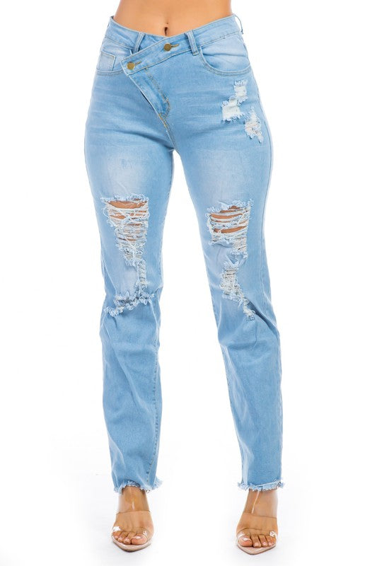 High Waist Front Button Sexy Denim Jeans king-general-store-5710.myshopify.com