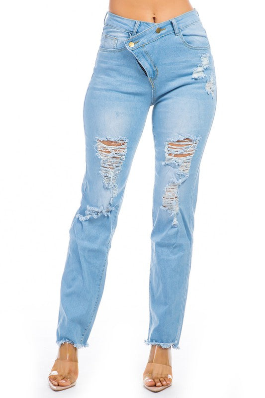 High Waist Front Button Sexy Denim Jeans king-general-store-5710.myshopify.com