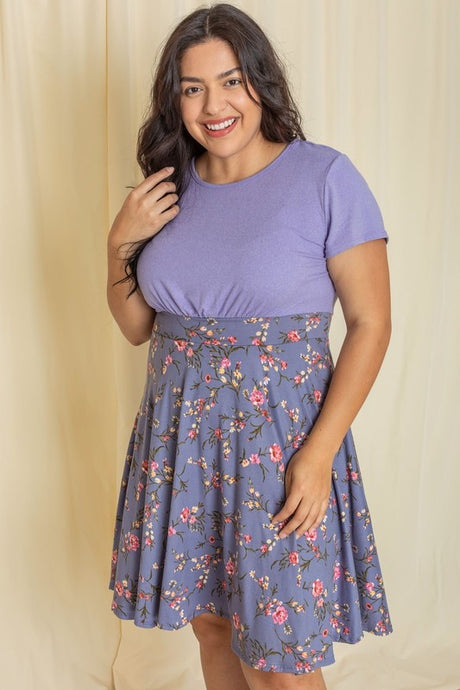 Plus Floral Band Flare Dress king-general-store-5710.myshopify.com