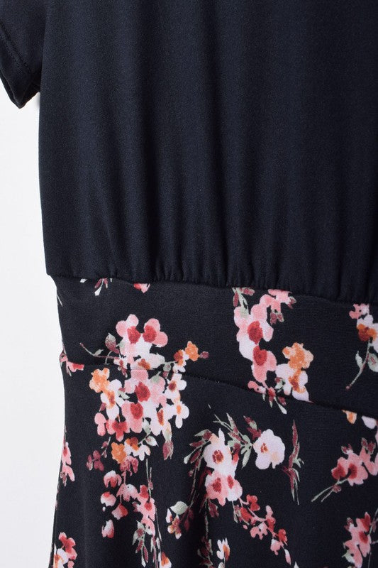 Plus Floral Band Flare Dress king-general-store-5710.myshopify.com