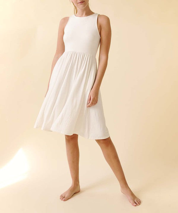 BAMBOO Amy Knee Length Dress in Ivory king-general-store-5710.myshopify.com