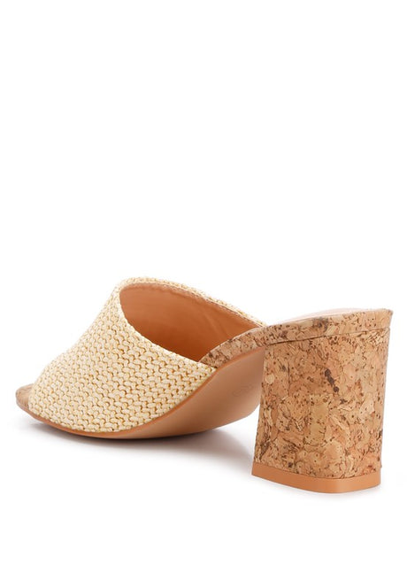 Addie Raffia Slip On Sandals