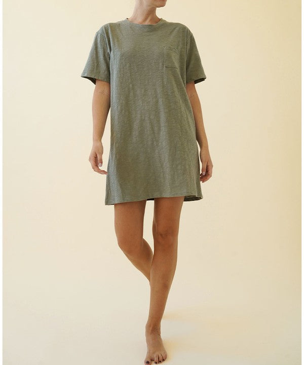 Cotton Slub T-Shirt Mini Dress king-general-store-5710.myshopify.com