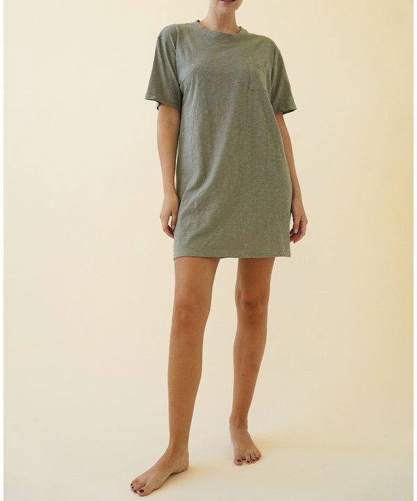 Cotton Slub T-Shirt Mini Dress king-general-store-5710.myshopify.com