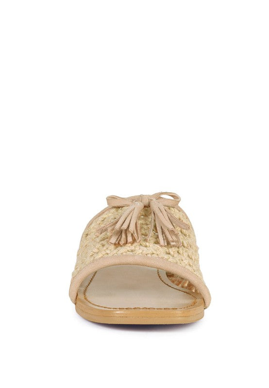 CEDAR Handwoven Natural Tassel Flats king-general-store-5710.myshopify.com