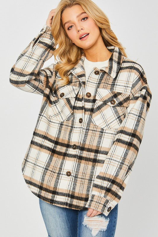 Plaid Bust Pocket Shacket king-general-store-5710.myshopify.com