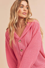 Relaxed Fit Button Front Hanna Pullover