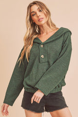 Relaxed Fit Button Front Hanna Pullover