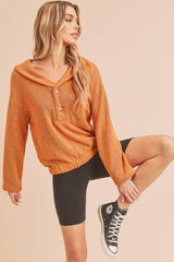 Relaxed Fit Button Front Hanna Pullover