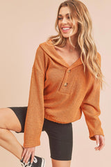 Relaxed Fit Button Front Hanna Pullover